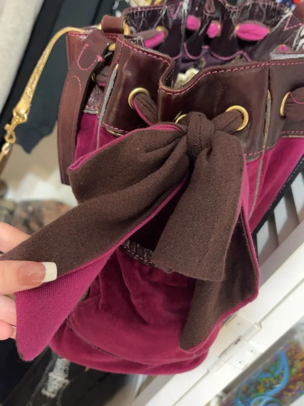 2005/2006 Vintage Juicy Couture Daydreamer Velour Leather Bag